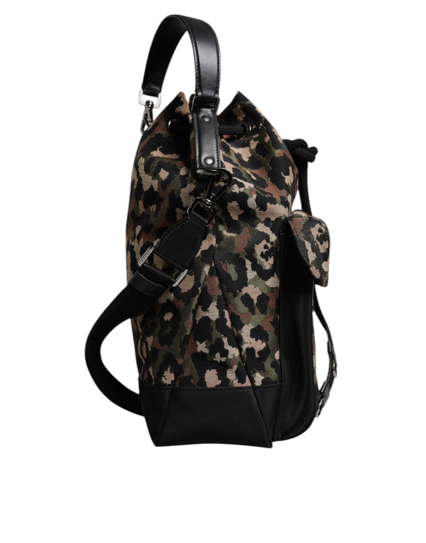 Dolce & Gabbana Multicolor Leopard Baumwoll Umhängetasche