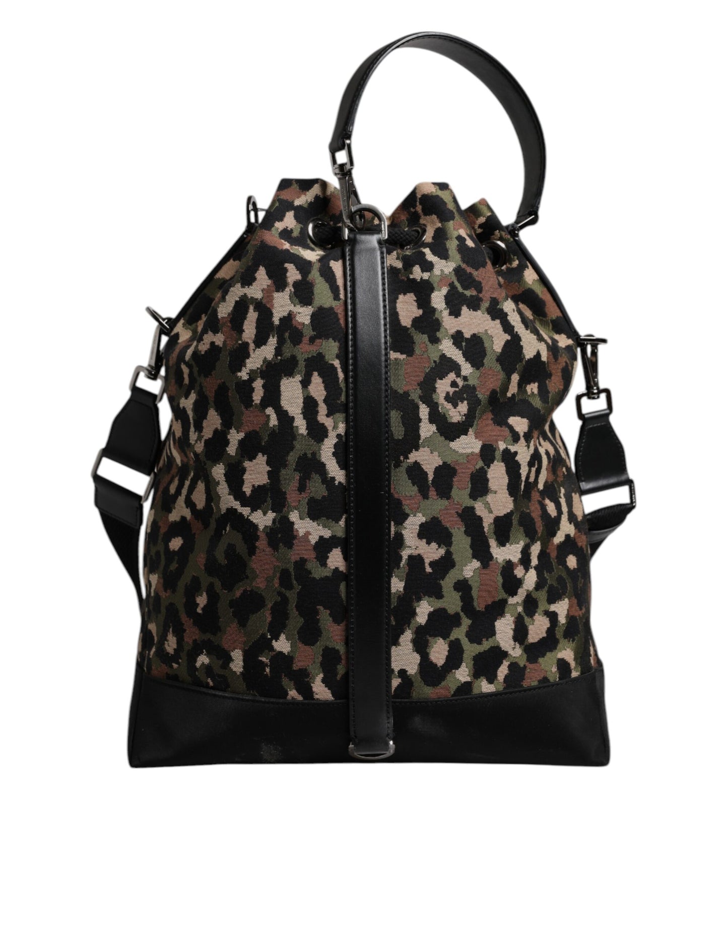 Dolce & Gabbana Multicolor Leopard Baumwoll Umhängetasche