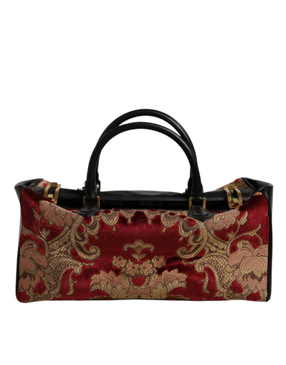 Dolce & Gabbana Multicolor Leder Brokat Samt Reisetasche Tote Bag – Exklusive Designer Handtasche
