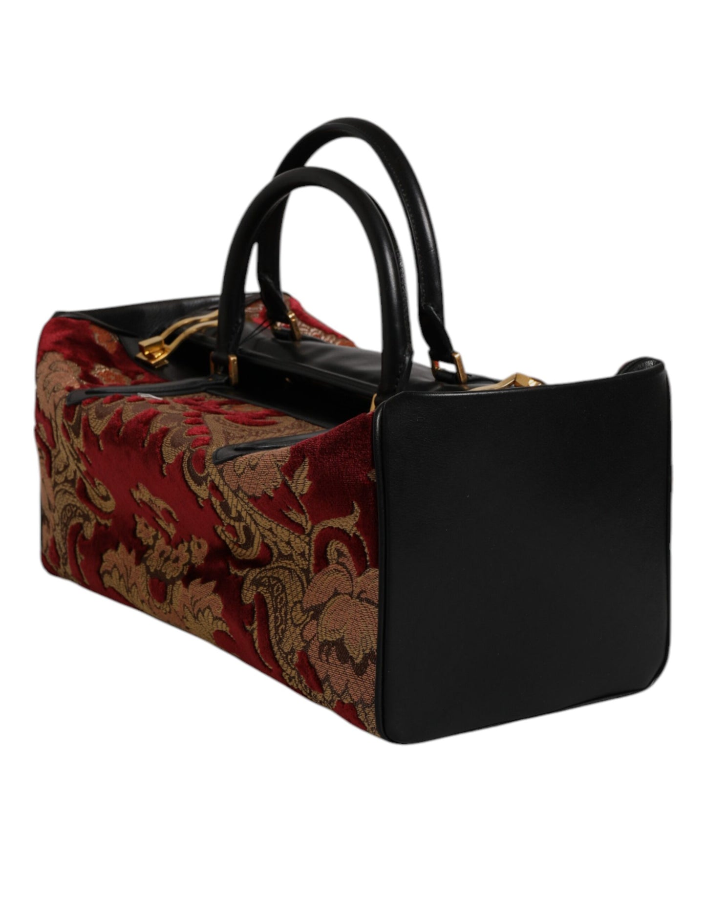 Dolce & Gabbana Multicolor Leder Brokat Samt Reisetasche Tote Bag – Exklusive Designer Handtasche