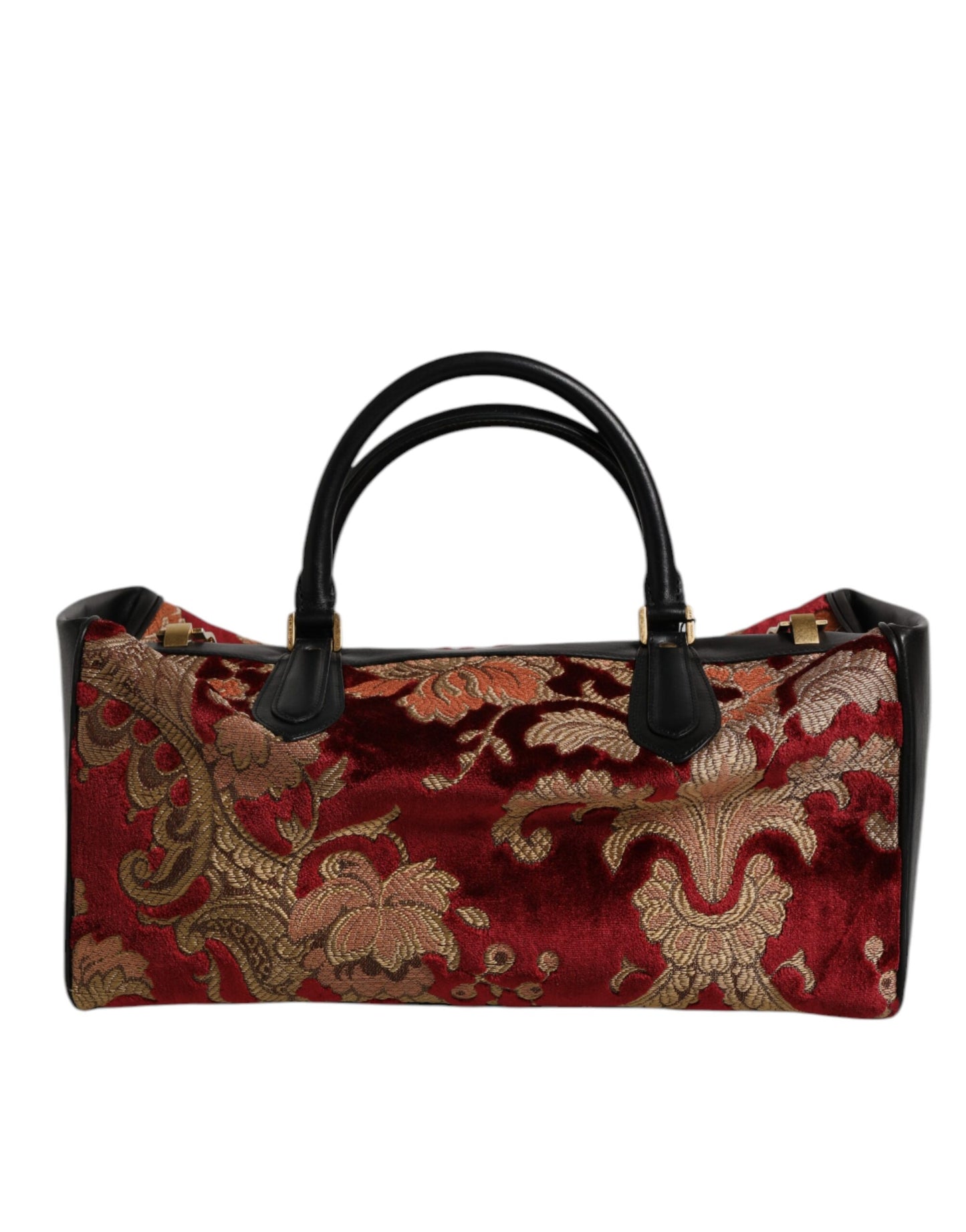 Dolce & Gabbana Multicolor Leder Brokat Samt Reisetasche Tote Bag – Exklusive Designer Handtasche