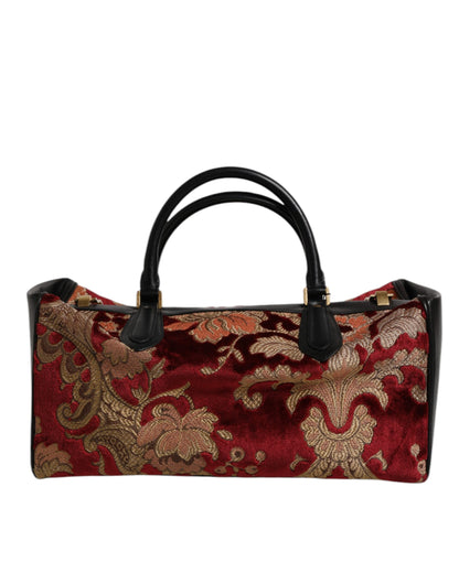 Dolce & Gabbana Multicolor Leder Brokat Samt Reisetasche Tote Bag – Exklusive Designer Handtasche