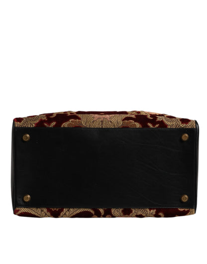 Dolce & Gabbana Multicolor Leder Brokat Samt Reisetasche Tote Bag – Exklusive Designer Handtasche