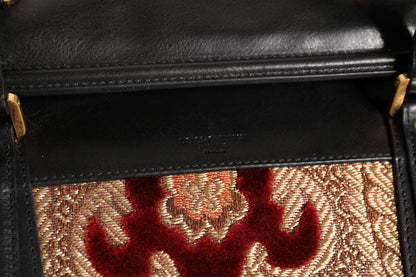 Dolce & Gabbana Multicolor Leder Brokat Samt Reisetasche Tote Bag – Exklusive Designer Handtasche
