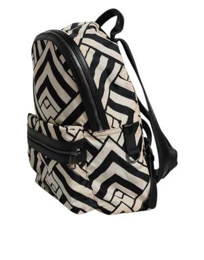 Dolce & Gabbana Schwarze und Weiße Nylon Leder Rucksack Tasche – Exklusive Luxusmode