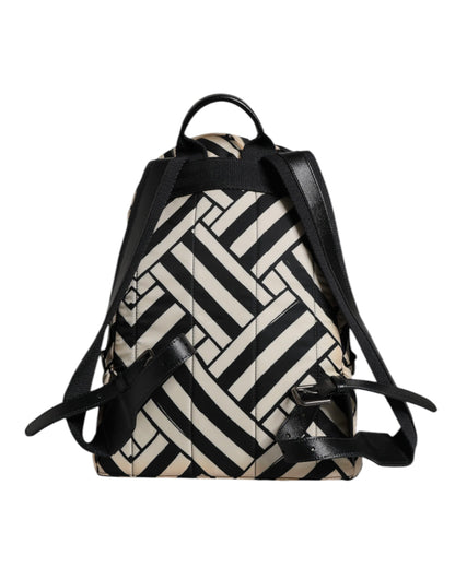 Dolce & Gabbana Schwarze und Weiße Nylon Leder Rucksack Tasche – Exklusive Luxusmode