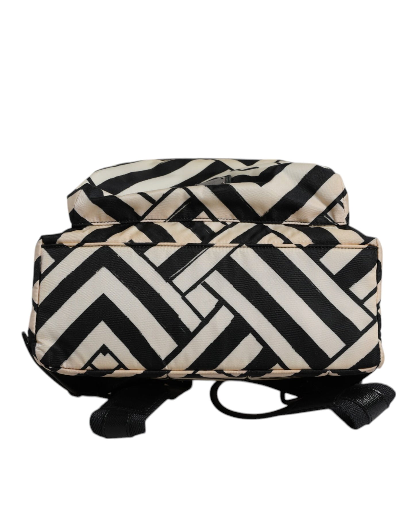Dolce & Gabbana Schwarze und Weiße Nylon Leder Rucksack Tasche – Exklusive Luxusmode