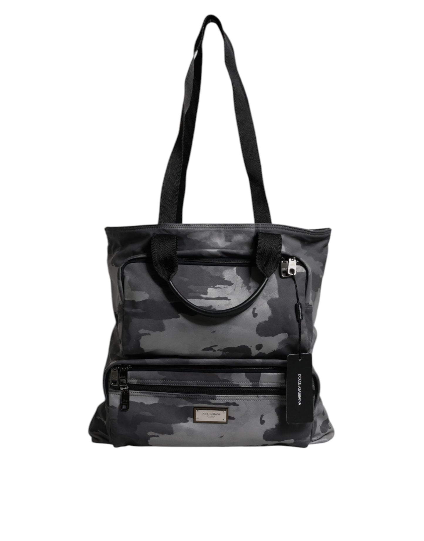 Dolce & Gabbana Schwarzer Camouflage-Schulterriemen Logo-Plakette Tasche - Exklusivität trifft Luxus