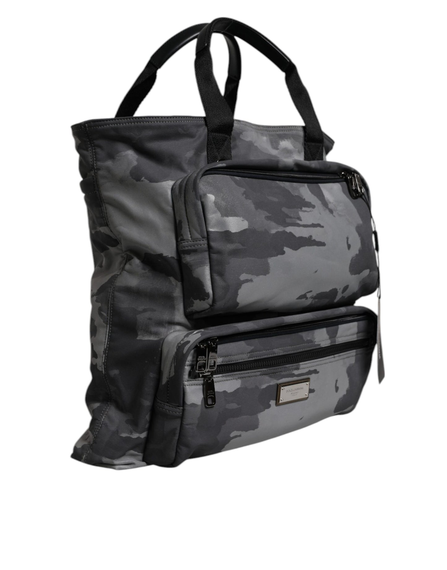 Dolce & Gabbana Schwarzer Camouflage-Schulterriemen Logo-Plakette Tasche - Exklusivität trifft Luxus