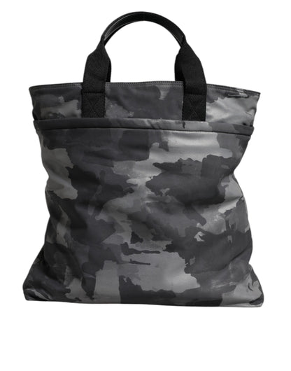 Dolce & Gabbana Schwarzer Camouflage-Schulterriemen Logo-Plakette Tasche - Exklusivität trifft Luxus