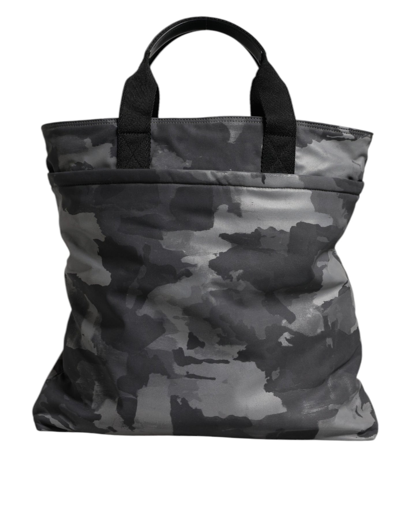 Dolce & Gabbana Schwarzer Camouflage Schulterriemen Tasche mit Logoplakette