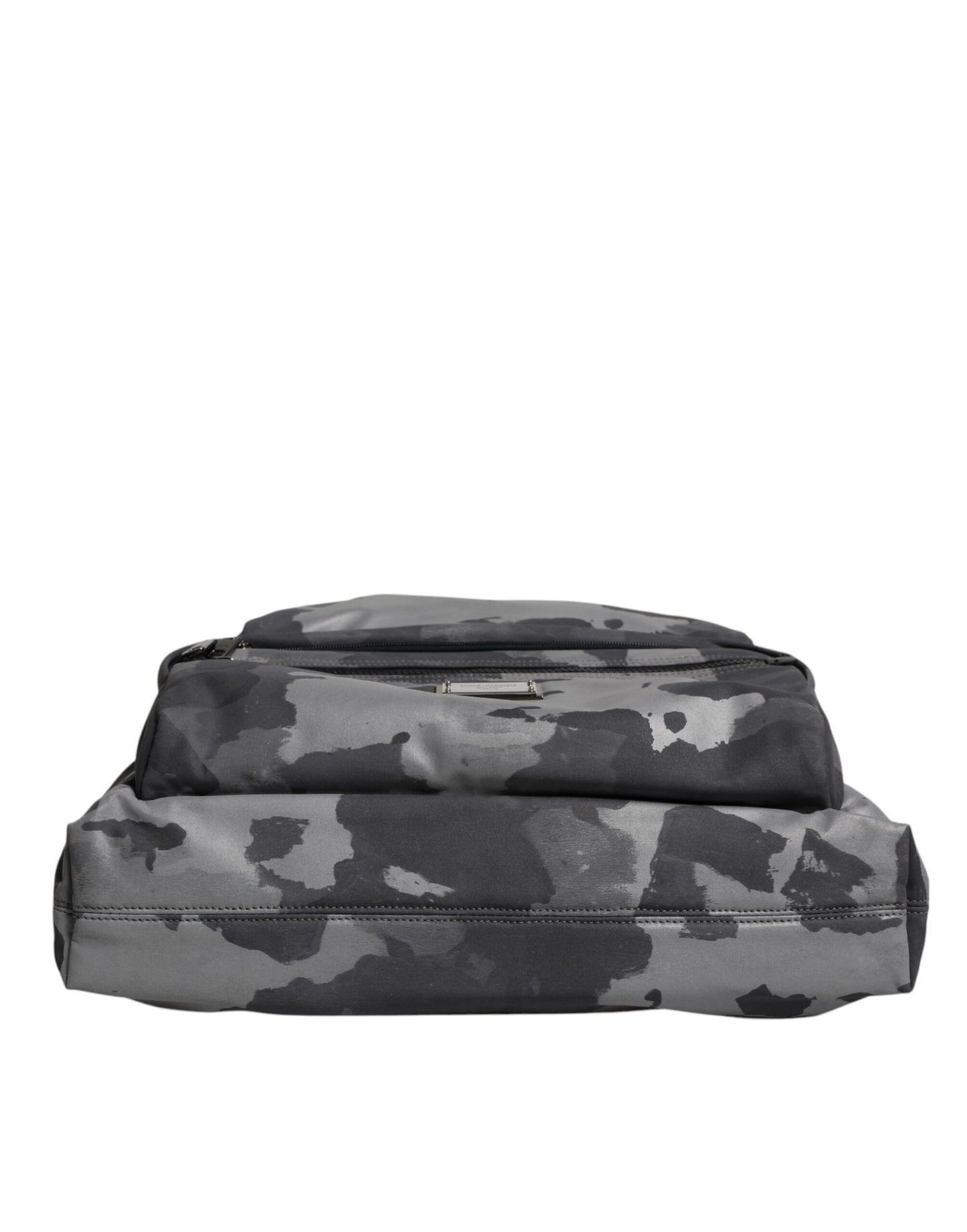 Dolce & Gabbana Schwarzer Camouflage Schulterriemen Tasche mit Logoplakette