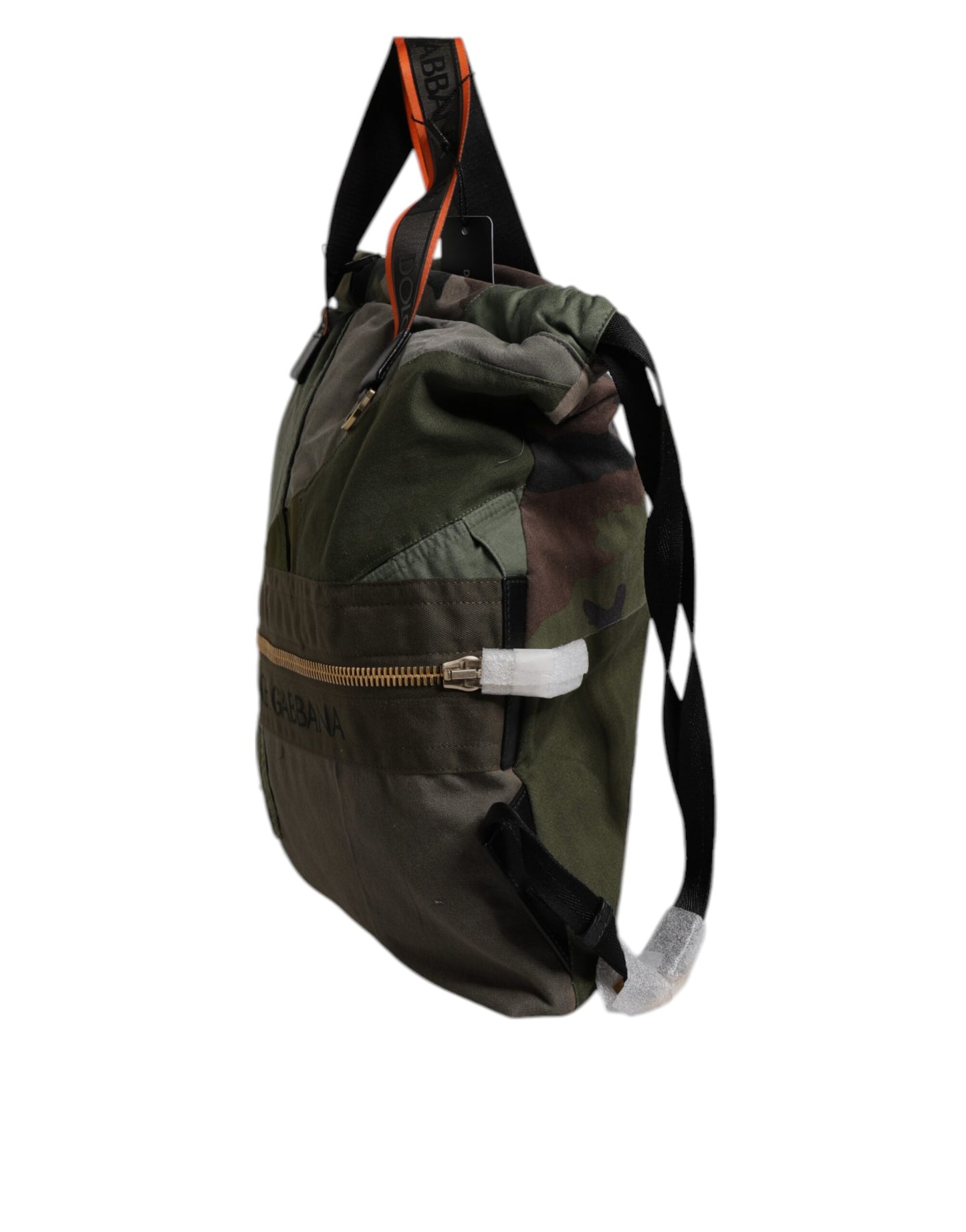 Dolce & Gabbana Militär Grün Patchwork Rucksack - Exklusive Designer Tasche