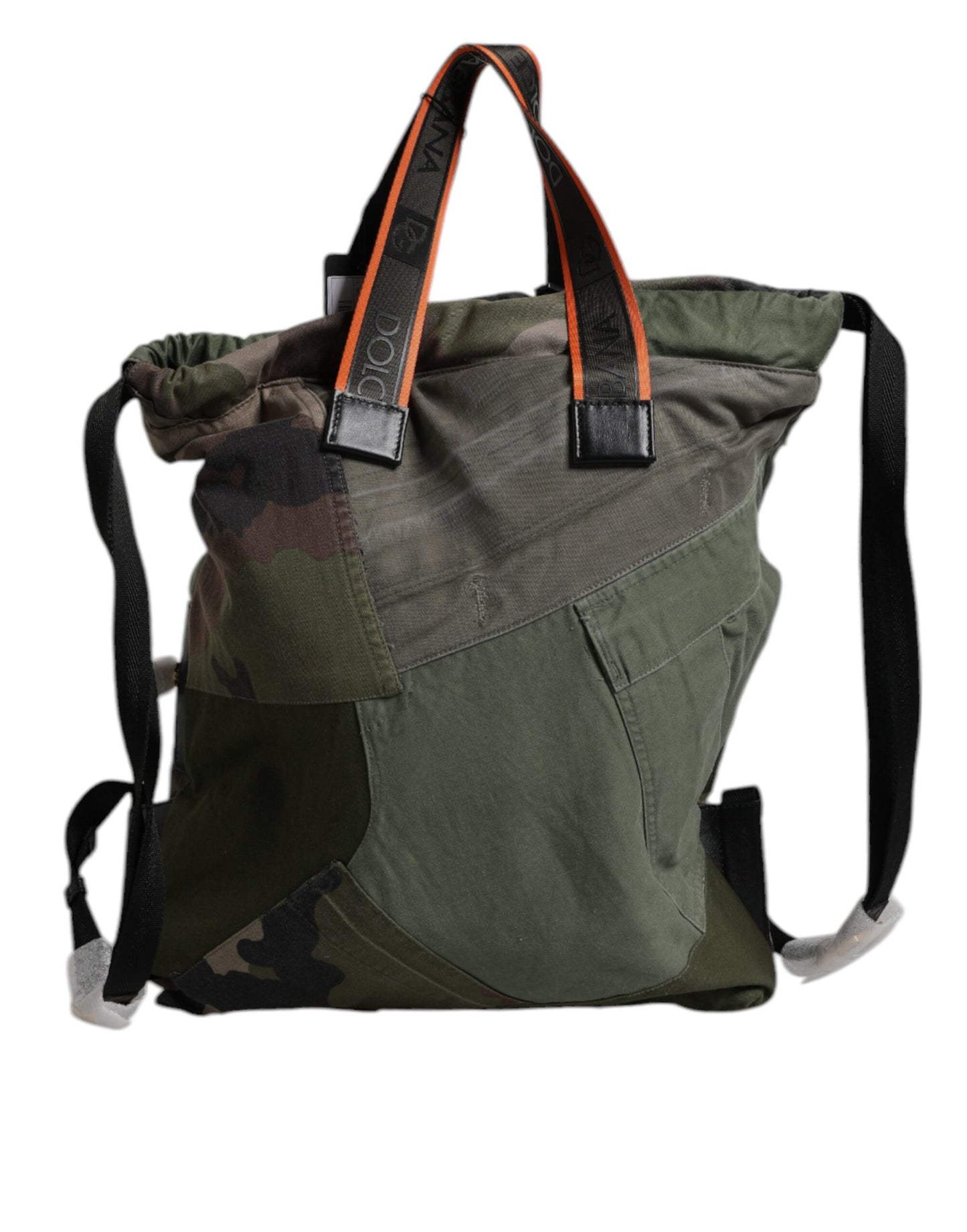 Dolce & Gabbana Militär Grün Patchwork Rucksack - Exklusive Designer Tasche