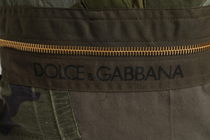Dolce & Gabbana Militär Grün Patchwork Rucksack – Exklusive Designer Tasche