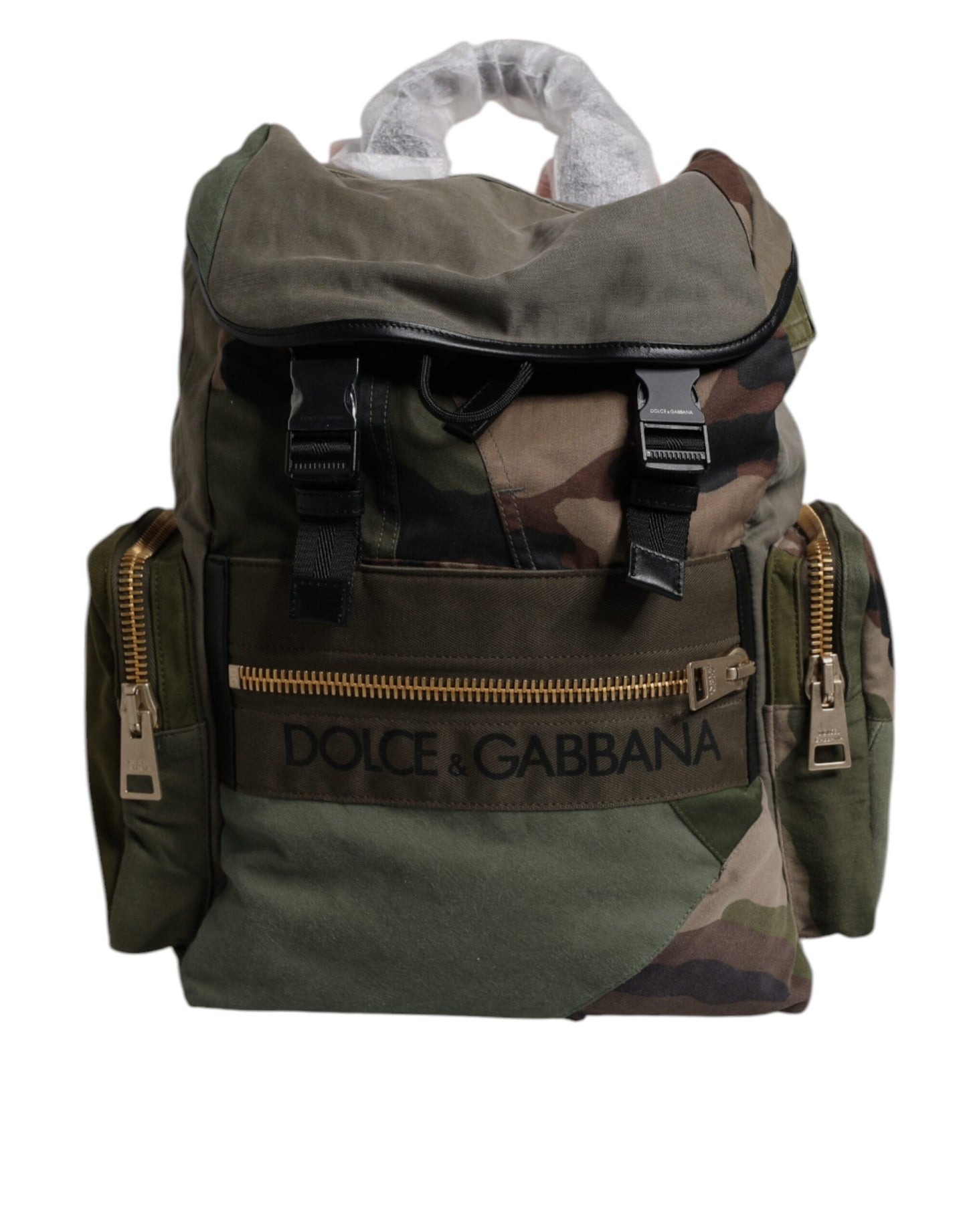 Dolce & Gabbana Militärgrüner Patchwork-Reiserucksack – Exklusives Design und Handwerkskunst