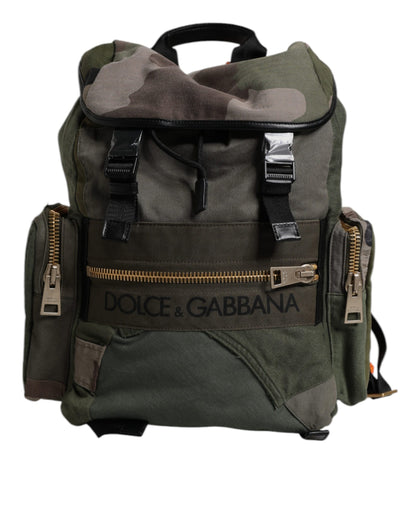 Dolce & Gabbana Militärgrüner Patchwork-Reiserucksack – Exklusive Luxusmode