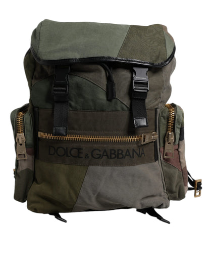Dolce & Gabbana Militärgrünes Patchwork-Reiserucksacktasche - Exquisite Eleganz für Anspruchsvolle