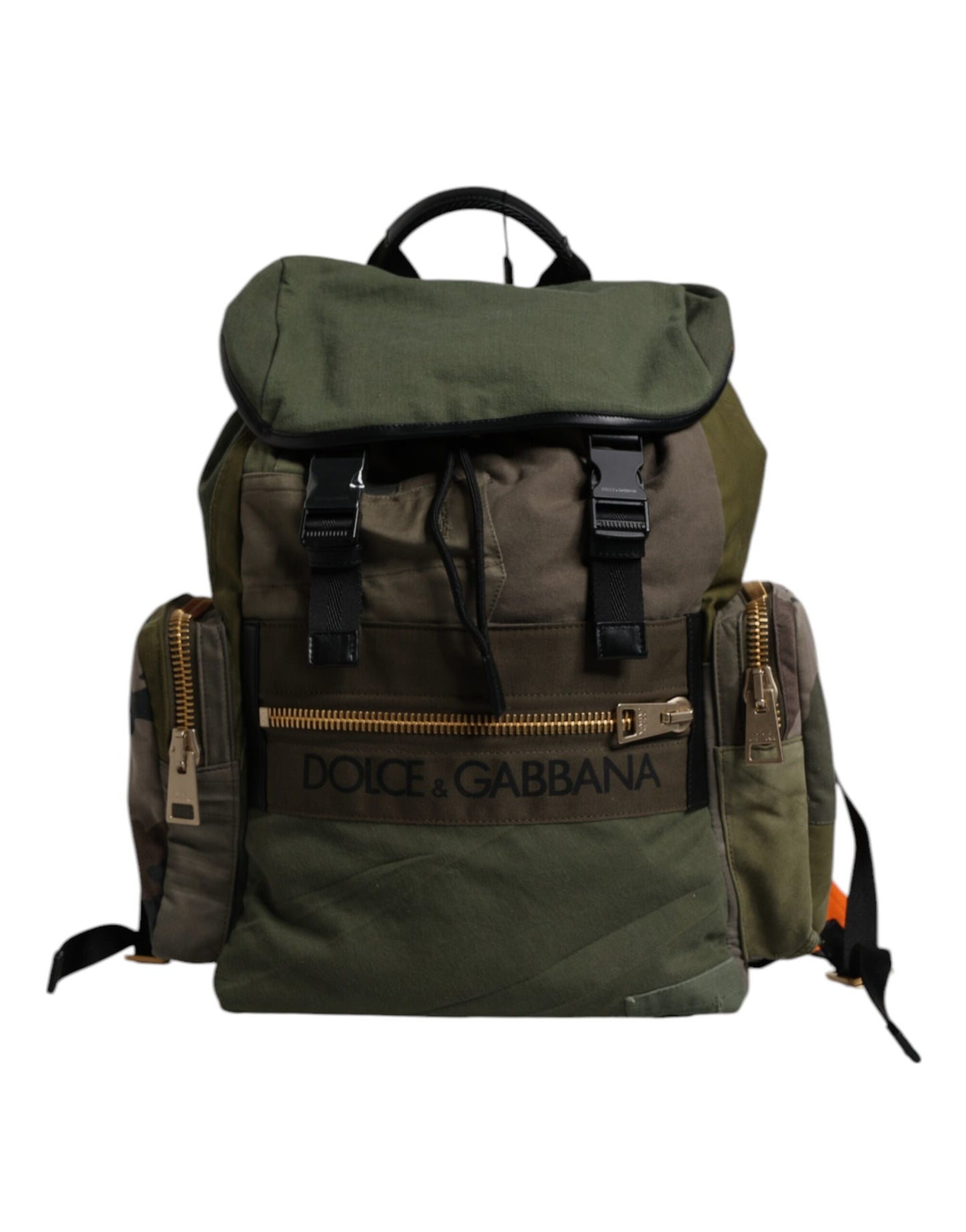 Dolce & Gabbana Militärgrünes Patchwork-Reiserucksacktasche – Exklusivität und Stil