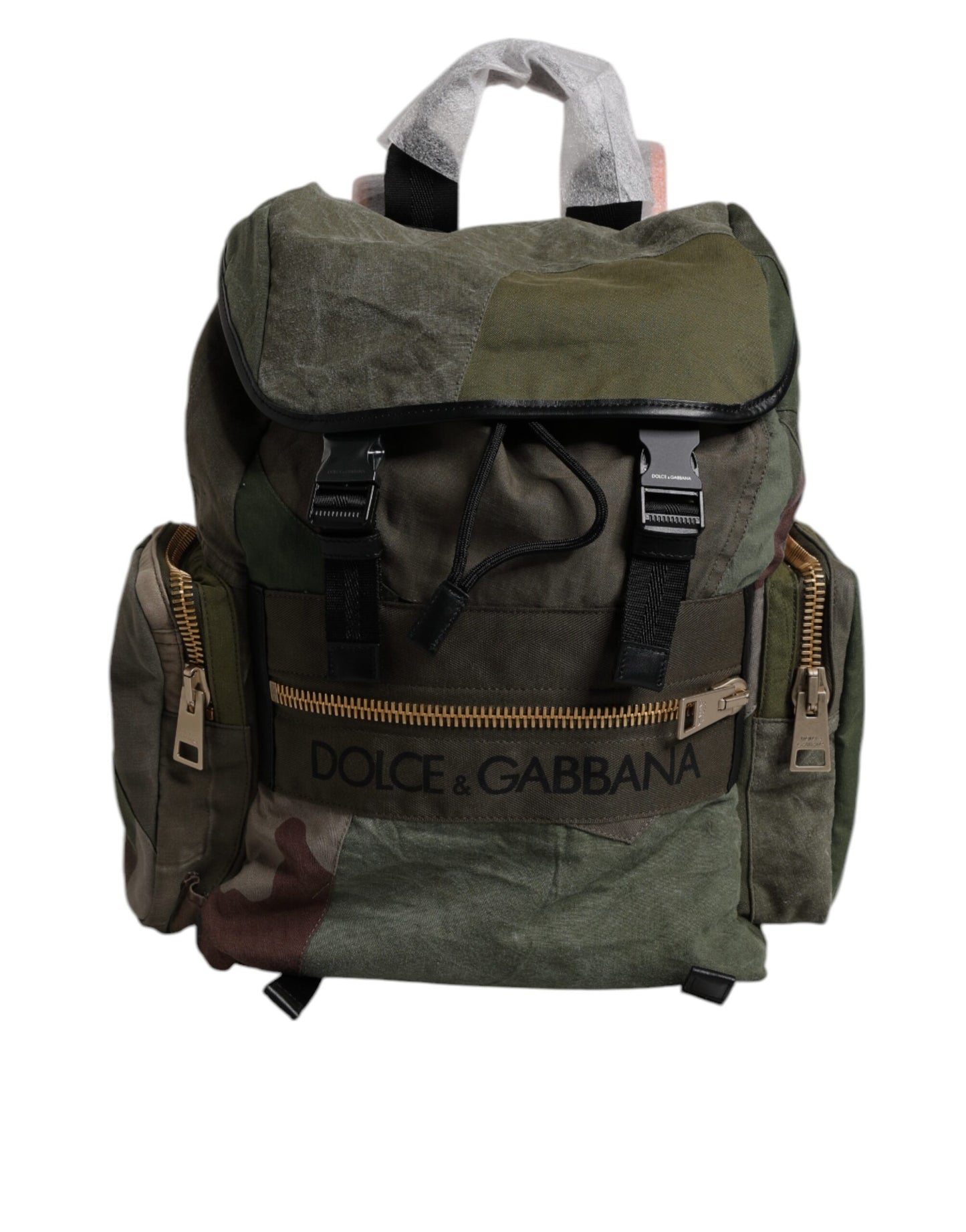Dolce & Gabbana Militärgrüner Patchwork-Reiserucksack – Exklusives Design
