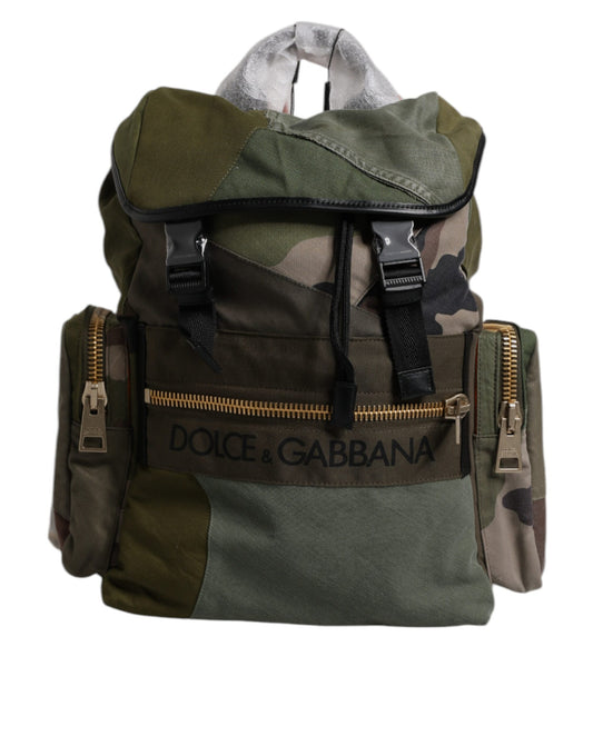 Dolce & Gabbana Militärgrüner Patchwork-Reiserucksack – Exquisite Eleganz