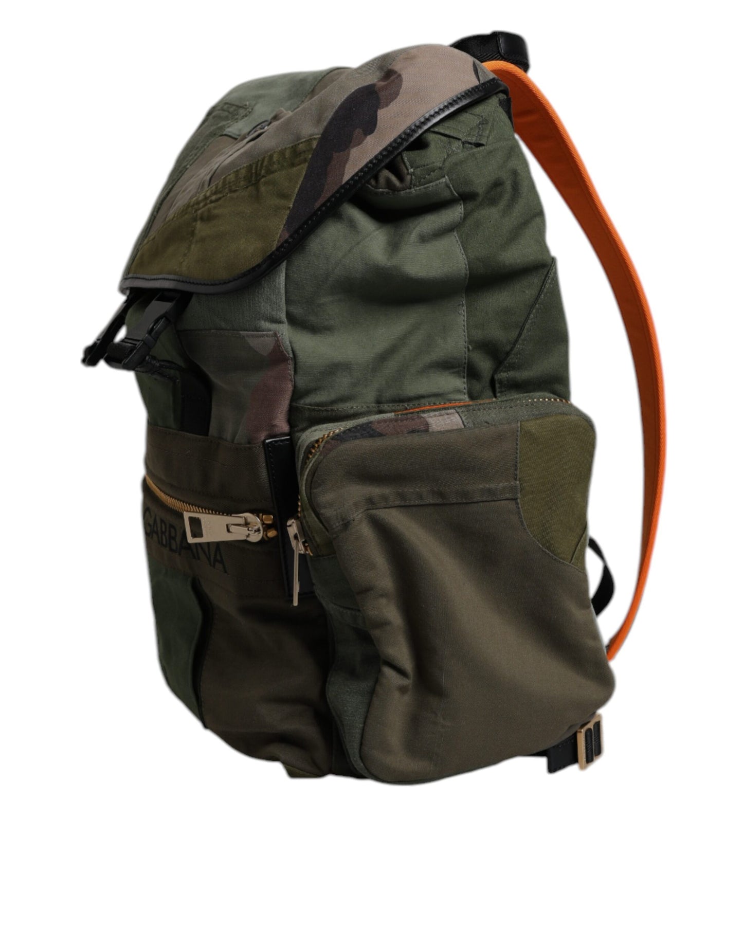 Dolce & Gabbana Militärgrüner Patchwork-Reiserucksack – Exklusive Designer-Tasche