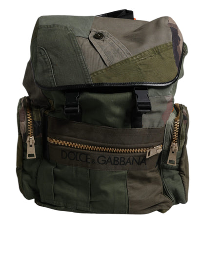 Dolce & Gabbana Militärgrüner Patchwork-Reiserucksack – Exklusive Designerhandtasche