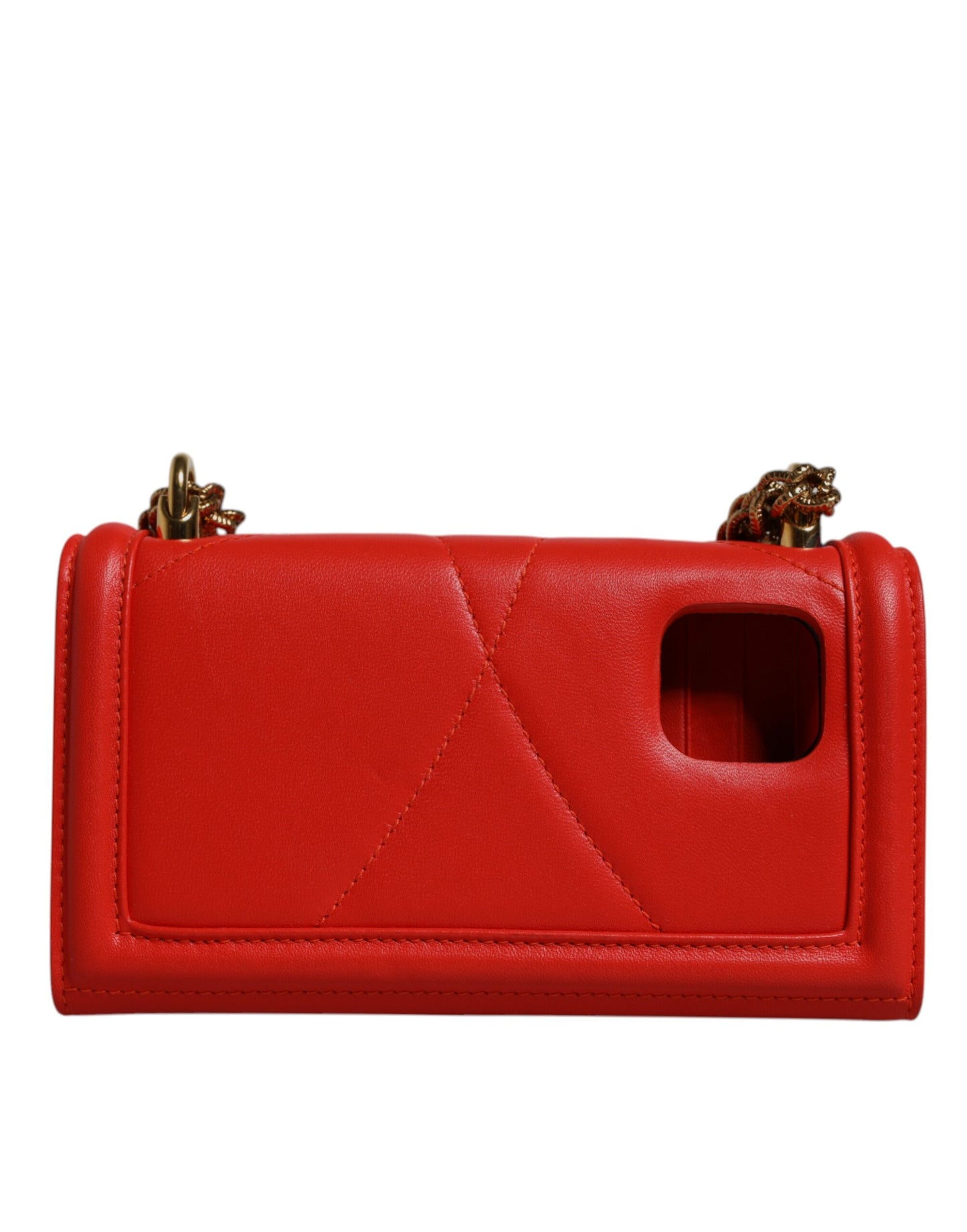 Dolce & Gabbana Rote gesteppte Devotion Crossbody Tasche aus Lammleder