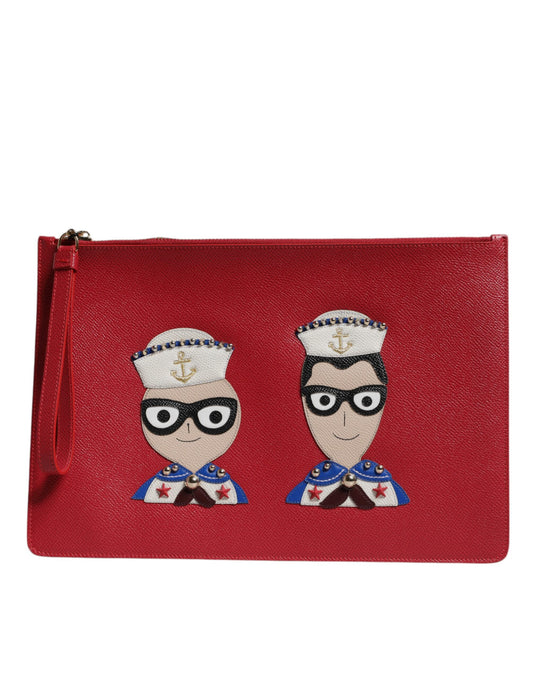 Dolce & Gabbana Rote #DGFamily Clutch Tasche aus Leder - Eleganz pur