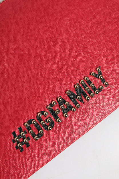 Dolce & Gabbana Rote #DGFamily Clutch Tasche aus Leder - Eleganz pur