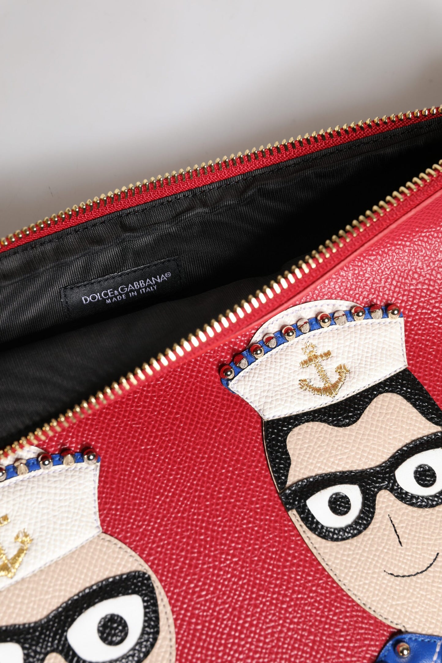 Dolce & Gabbana Rote #DGFamily Clutch Tasche aus Leder - Eleganz pur