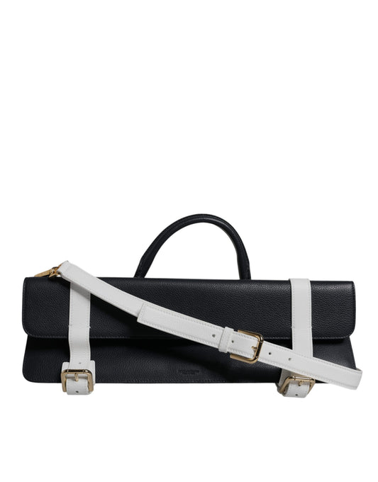 Dolce & Gabbana Blau-Weißes Kalbsleder Crossbody Umhängetasche für Damen