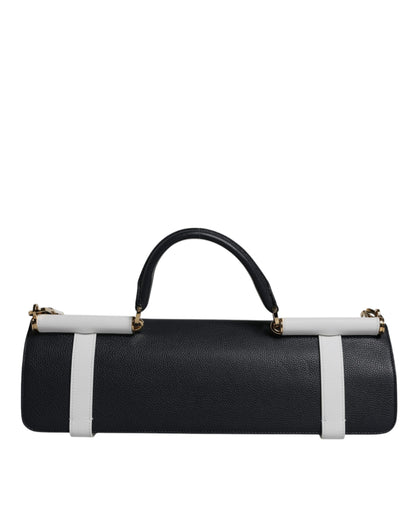 Dolce & Gabbana Blau-Weißes Kalbsleder Crossbody Umhängetasche für Damen