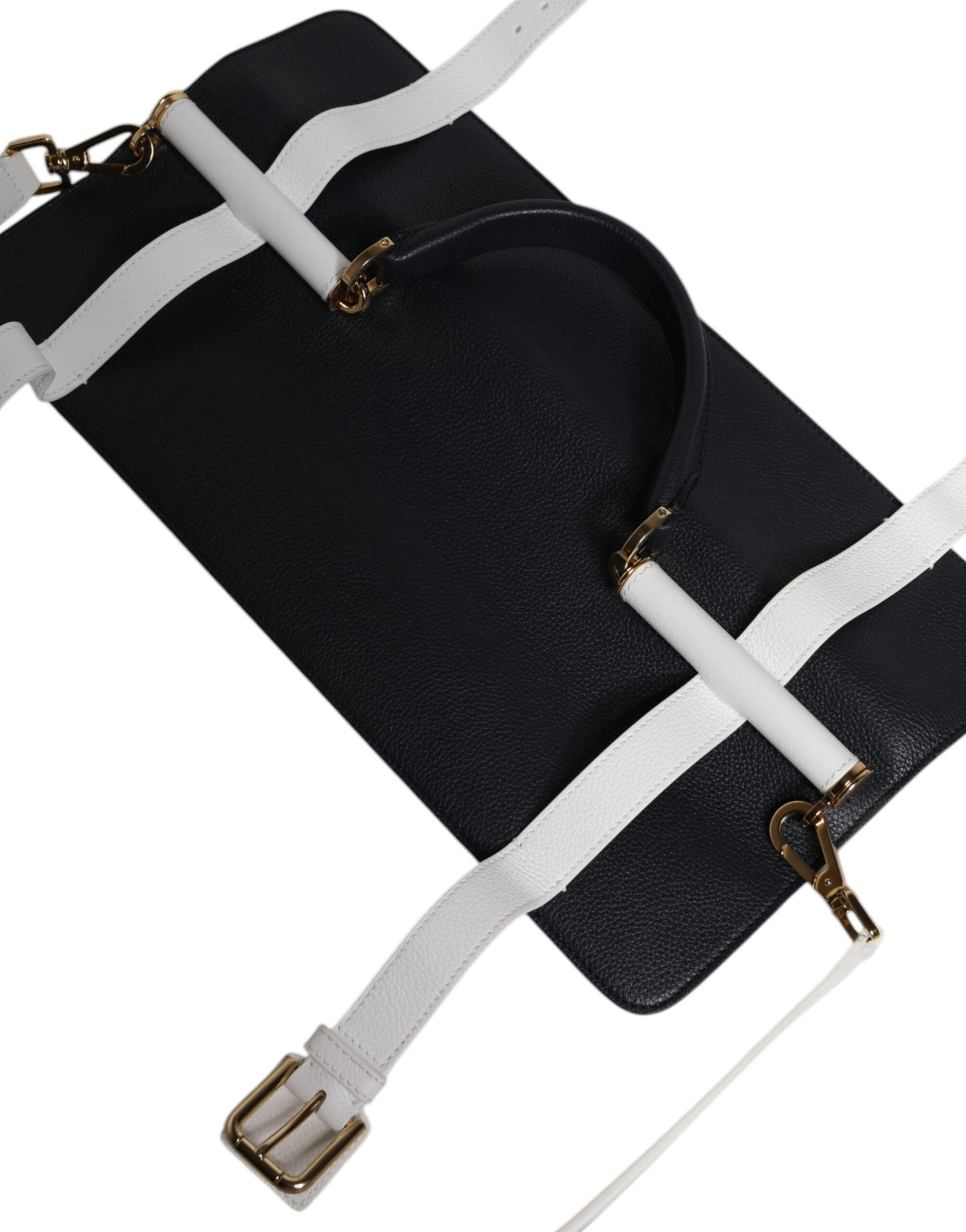 Dolce & Gabbana Blau-Weißes Kalbsleder Crossbody Umhängetasche für Damen