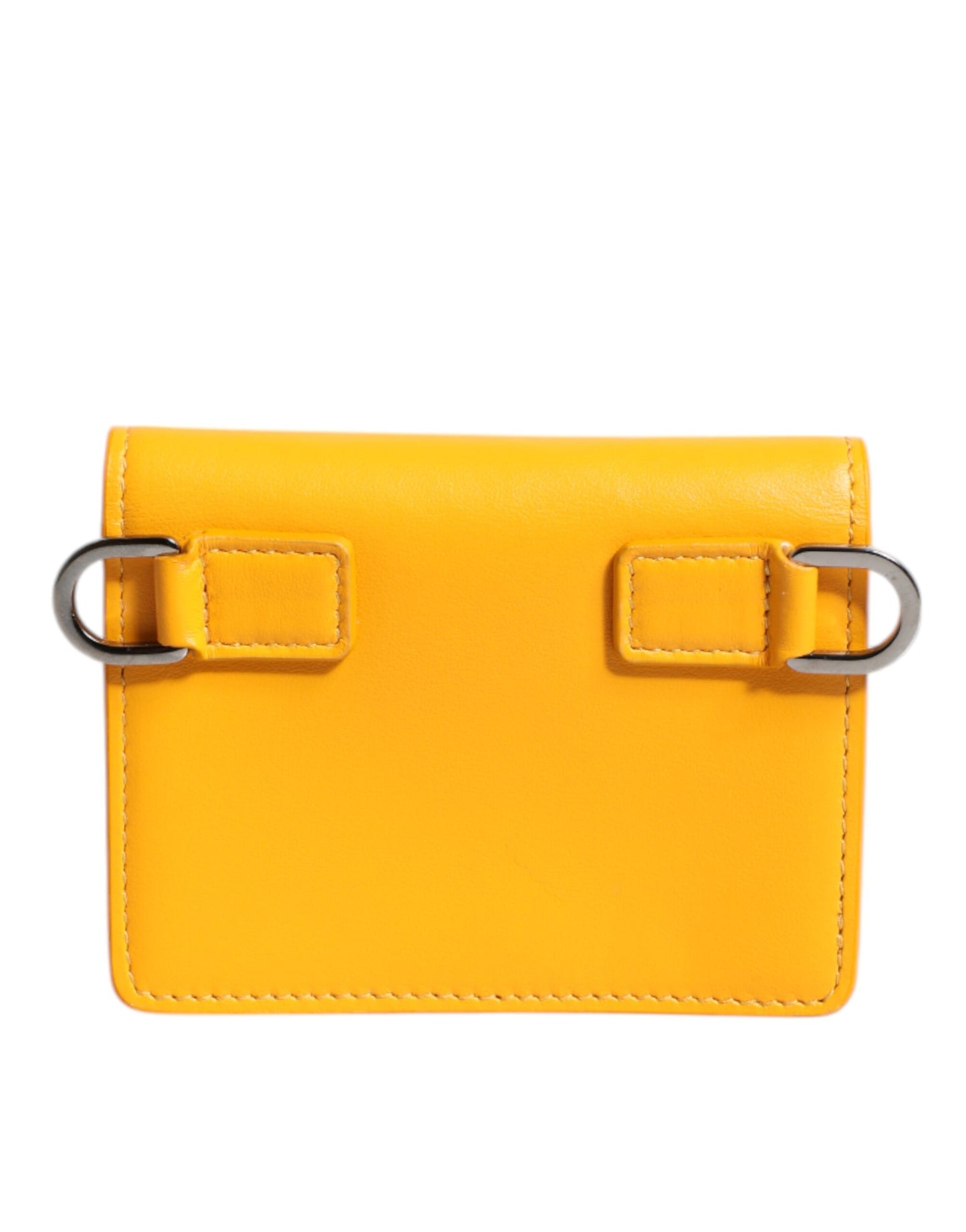Dolce & Gabbana Gelbe Leder Bifold Crossbody Tasche – Exklusives Designerstück