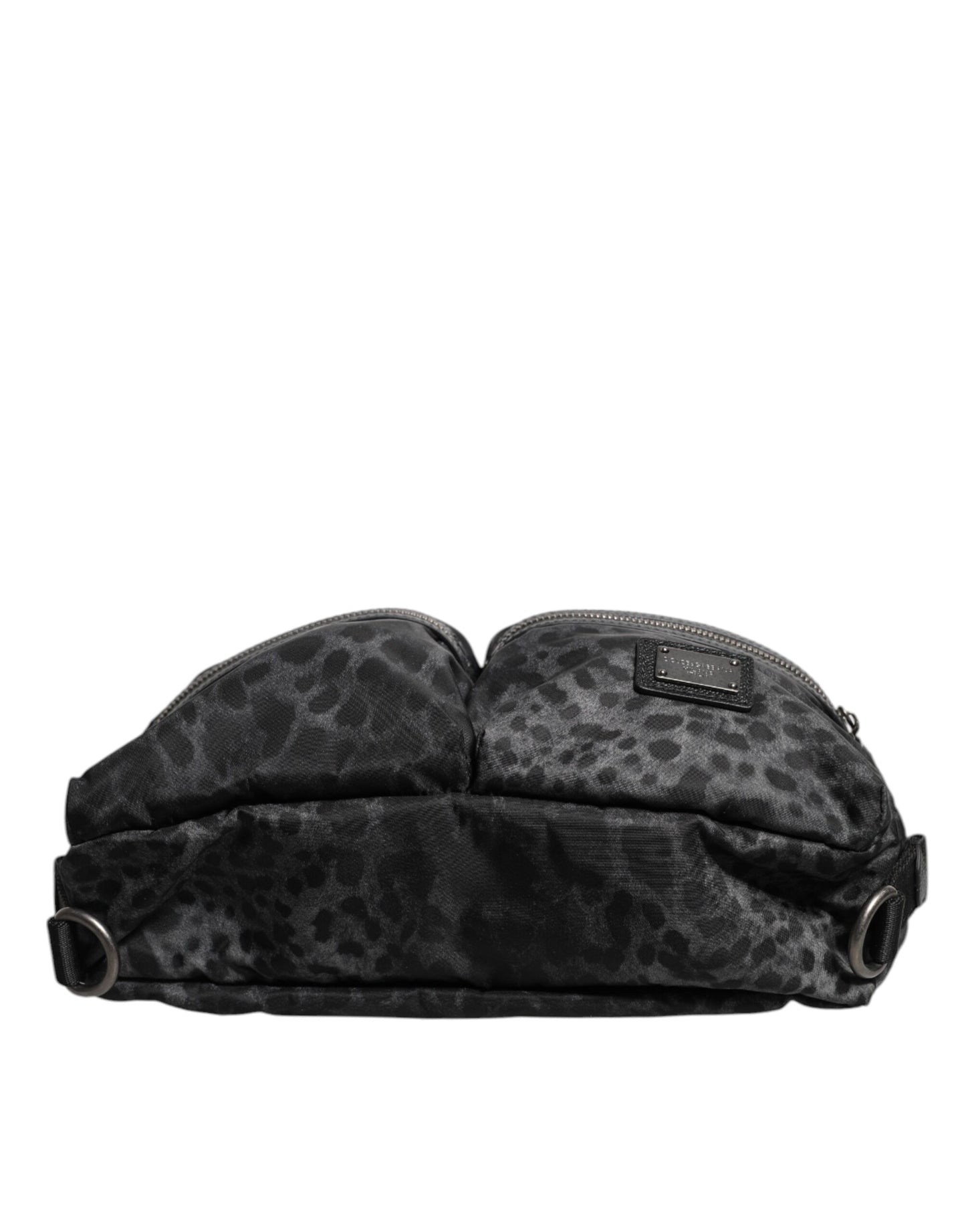 Dolce & Gabbana Schwarzer Grauer Leopard DG Logo Gürtel Gürteltasche für Damen