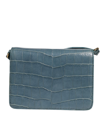 Dolce & Gabbana Grüne Exotenleder DG Plaque Crossbody Mini-Tasche für Damen