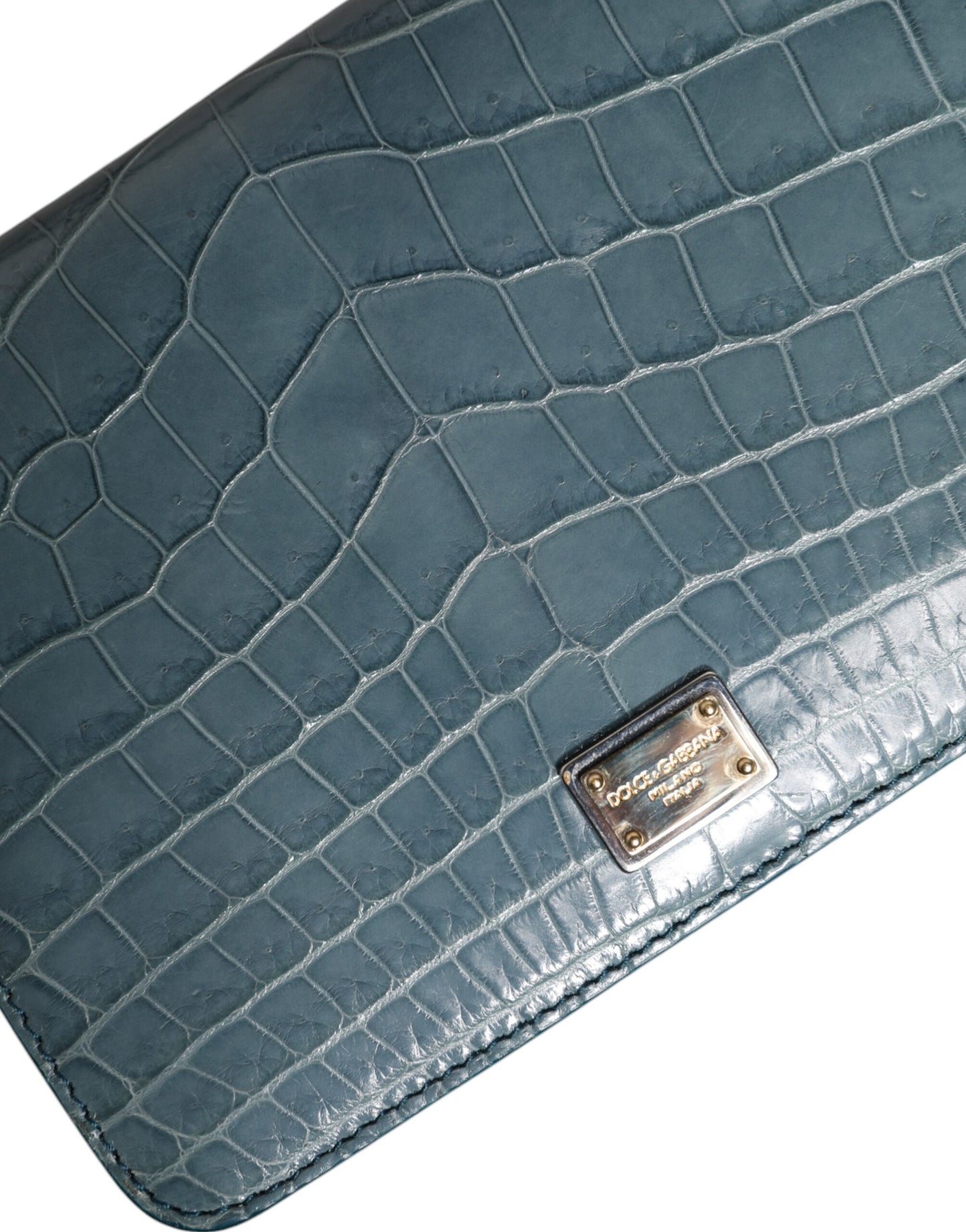 Dolce & Gabbana Grüne Exotenleder DG Plaque Crossbody Mini-Tasche für Damen
