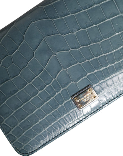 Dolce & Gabbana Grüne Exotenleder DG Plaque Crossbody Mini-Tasche für Damen