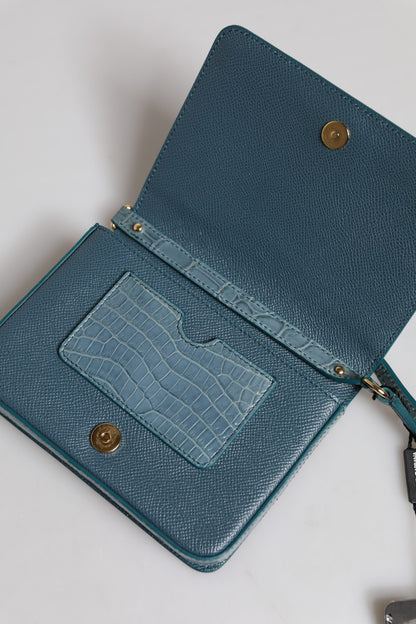 Dolce & Gabbana Grüne Exotenleder DG Plaque Crossbody Mini-Tasche für Damen