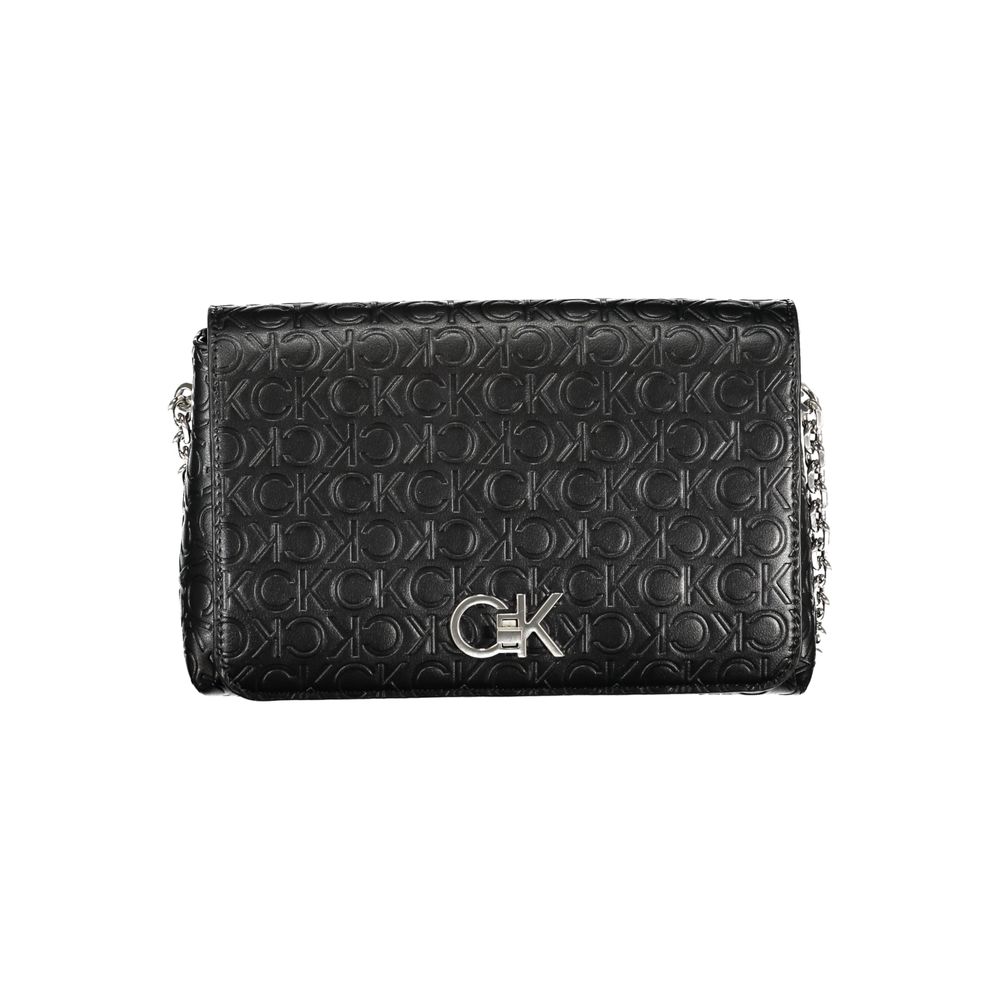 Calvin Klein Czarna poliestrowa torebka - Elegancka damska torba na ramię