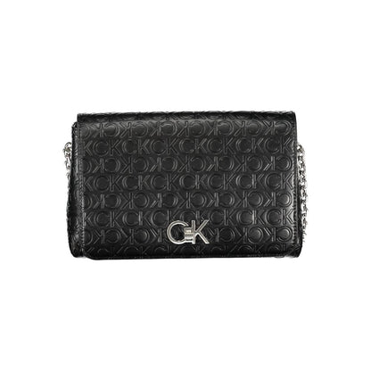 Calvin Klein Czarna poliestrowa torebka - Elegancka damska torba na ramię