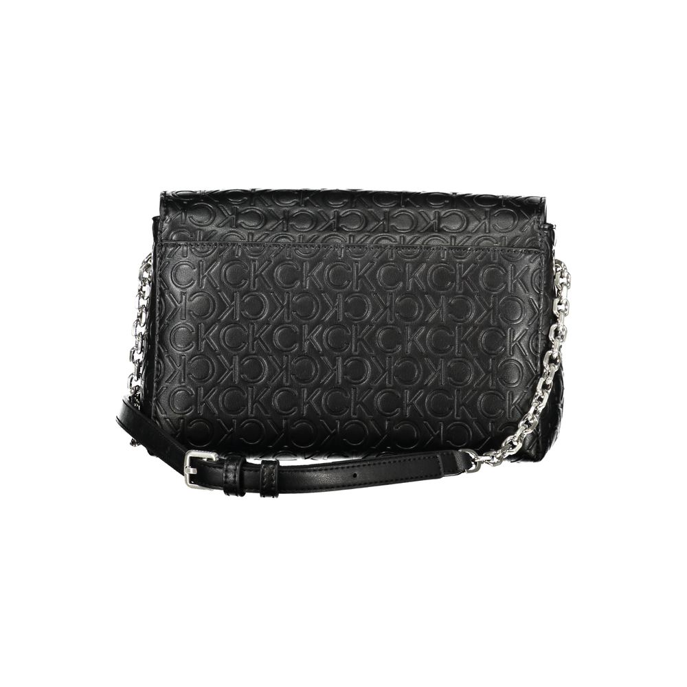 Calvin Klein Czarna poliestrowa torebka - Elegancka damska torba na ramię