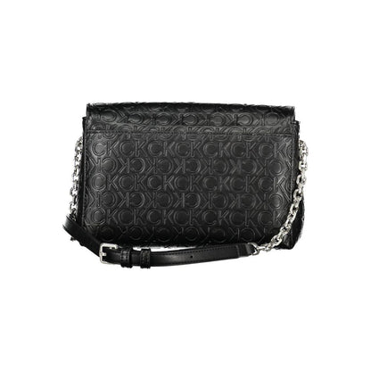 Calvin Klein Czarna poliestrowa torebka - Elegancka damska torba na ramię