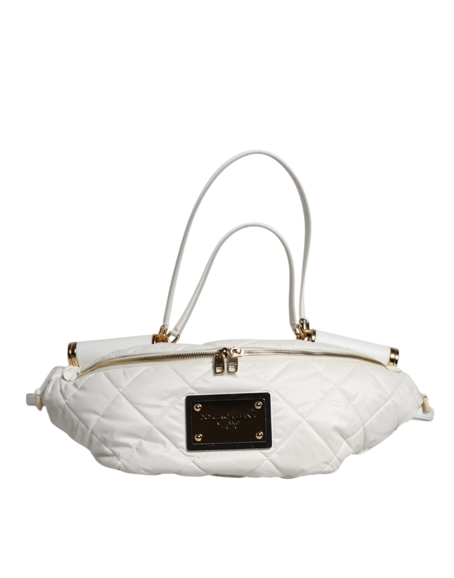 Dolce & Gabbana Weiße Gürteltasche mit Logoplakette