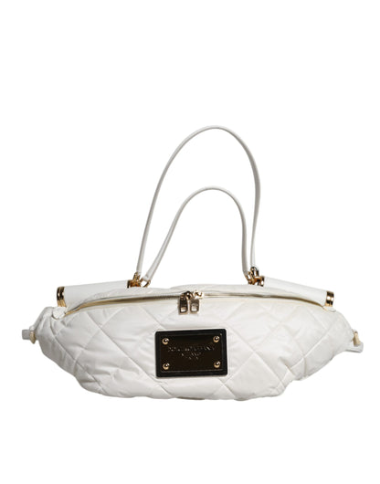 Dolce & Gabbana Weiße Gürteltasche mit Logoplakette