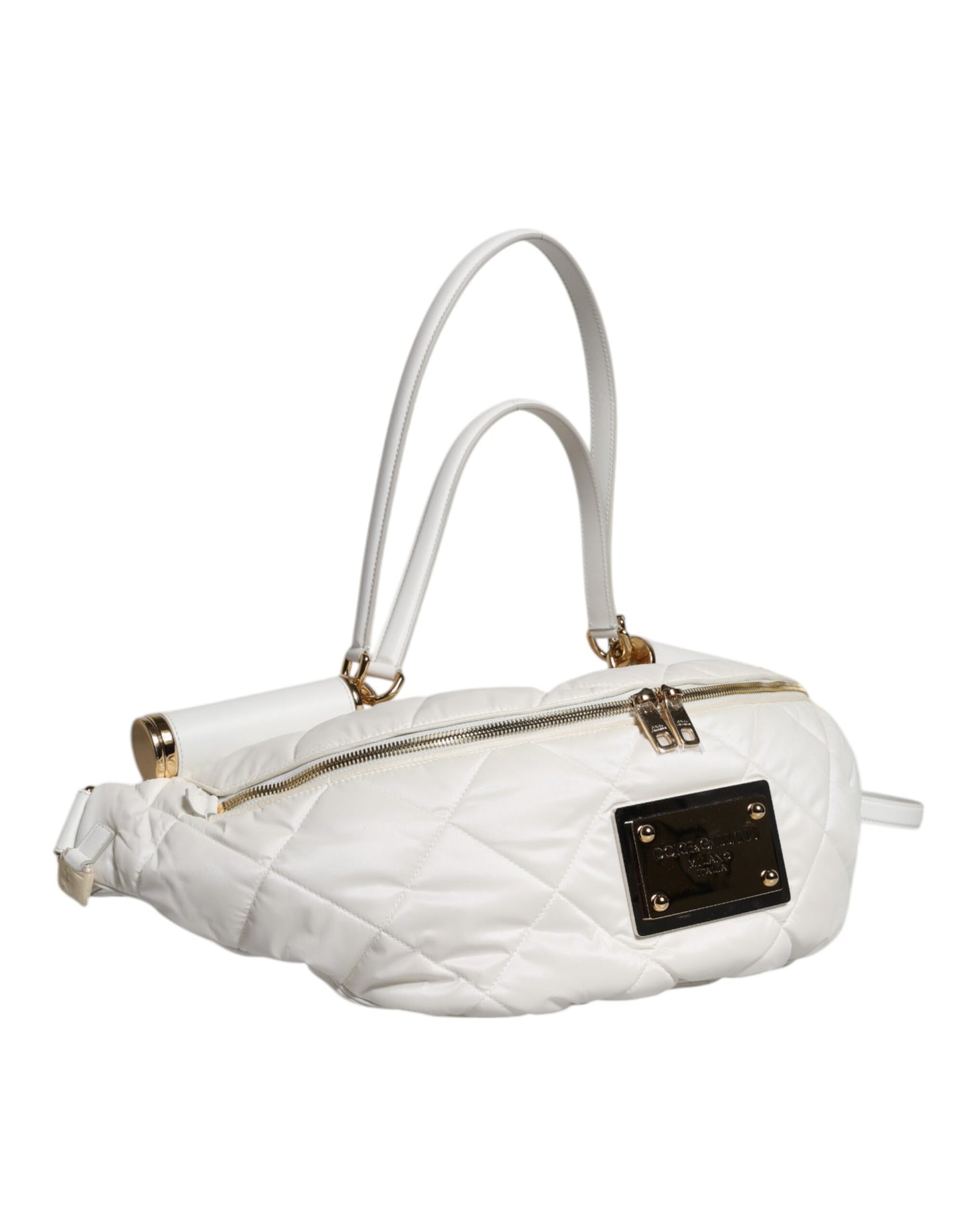 Dolce & Gabbana Weiße Gürteltasche mit Logoplakette