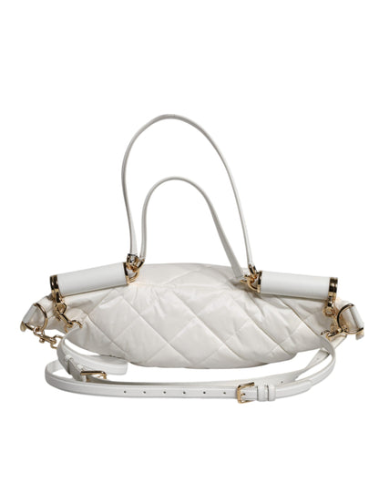 Dolce & Gabbana Weiße Gürteltasche mit Logoplakette