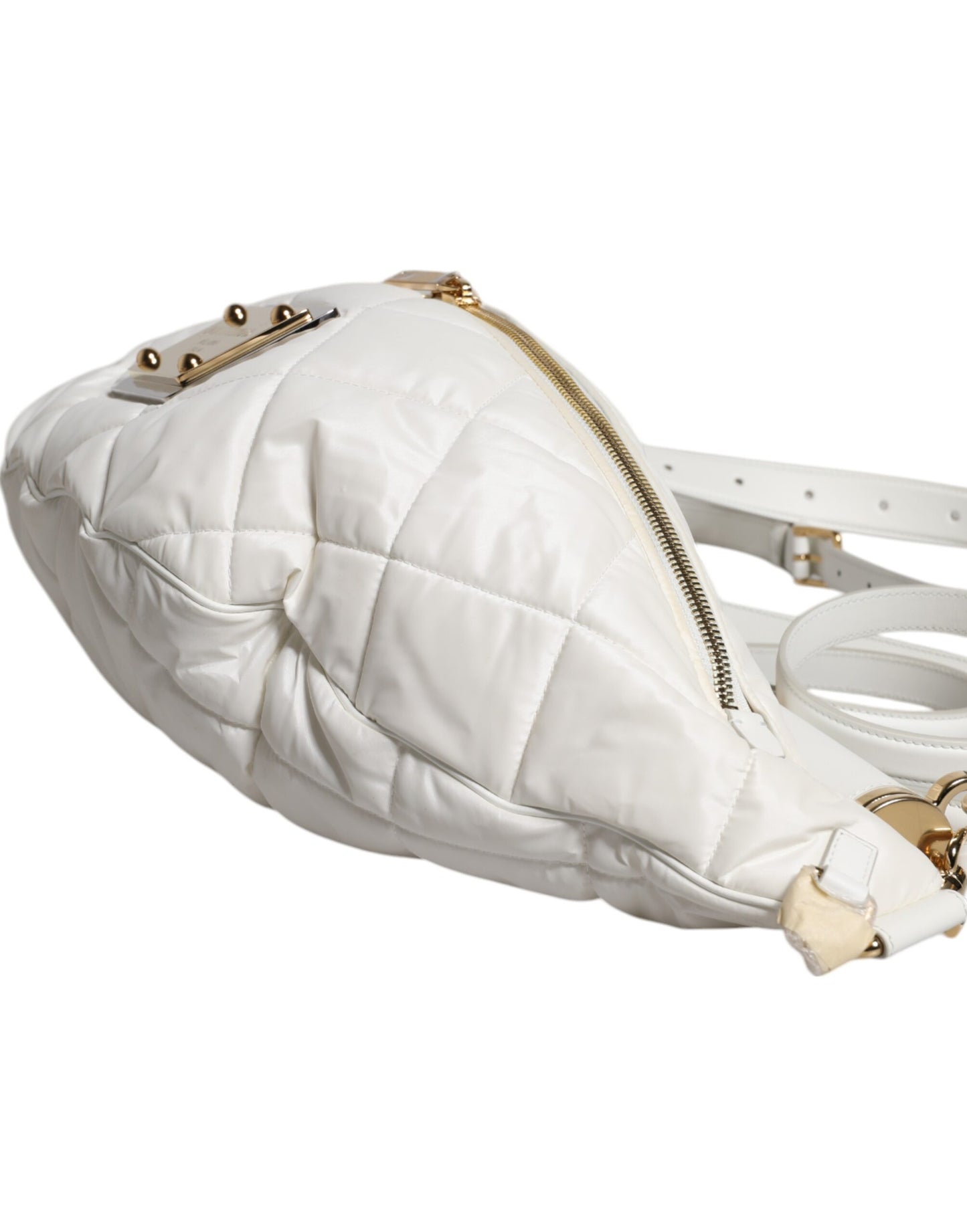 Dolce & Gabbana Weiße Gürteltasche mit Logoplakette