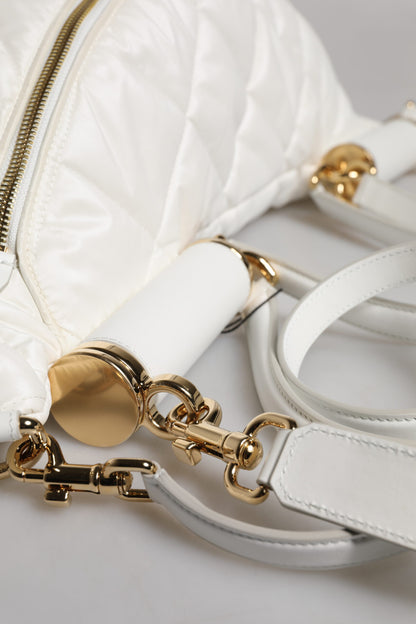 Dolce & Gabbana Weiße Gürteltasche mit Logoplakette